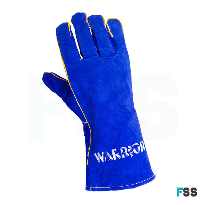 Warrior Blue Leather Welding Gauntlet