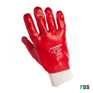 Warrior Red PVC Knit Wrist Glove 0111rpki