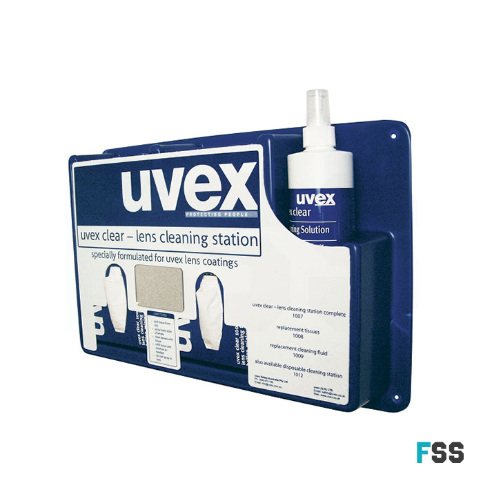 Uvex lens cleaning station