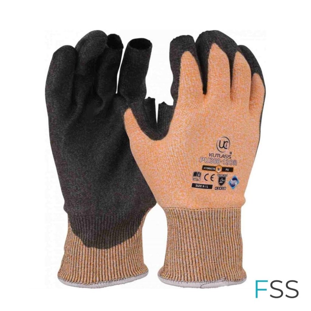 PU300-12 Kutlass 3 Digit Orange Glove Cut Level 3