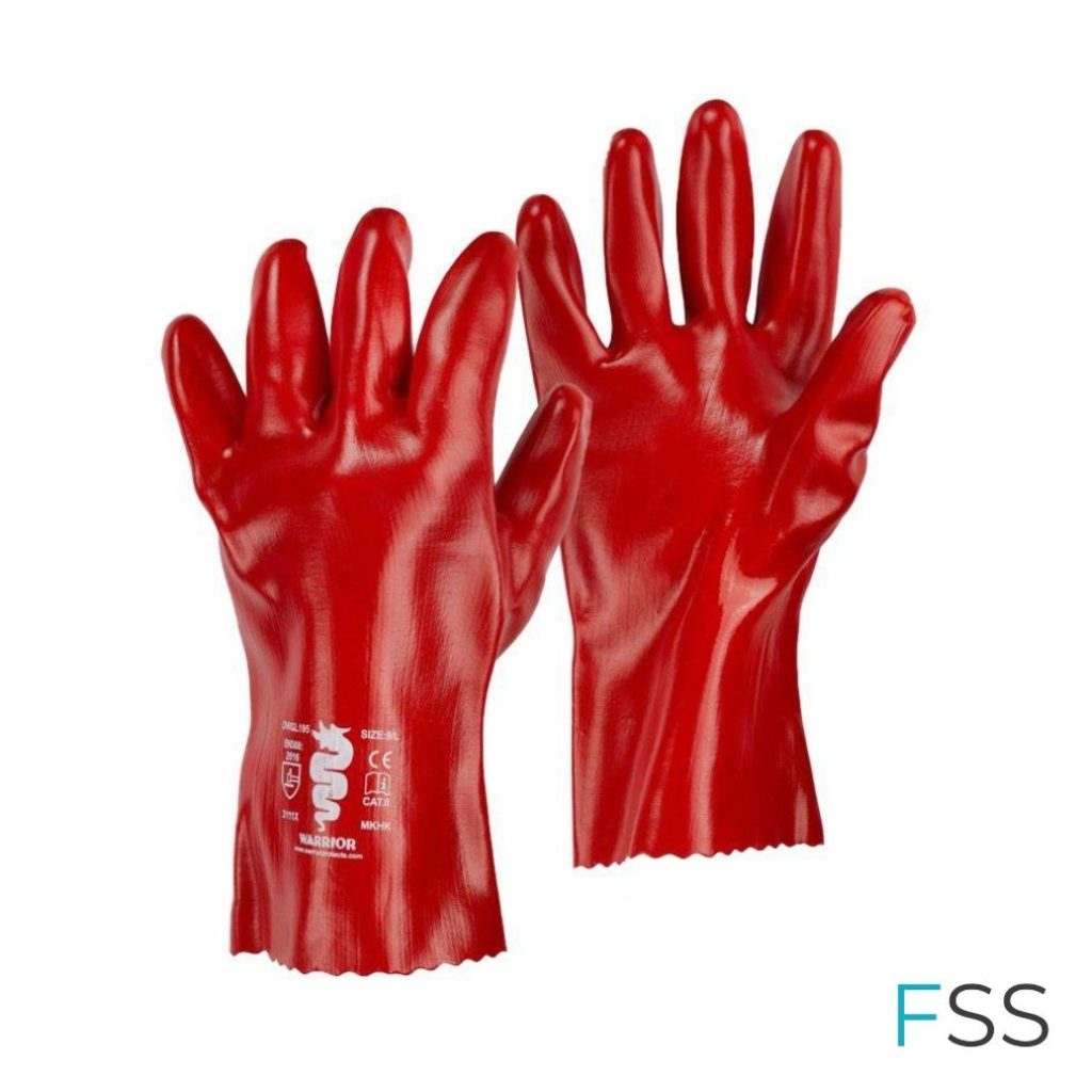 Red PVC gauntlet 11 inch (pack of 12)