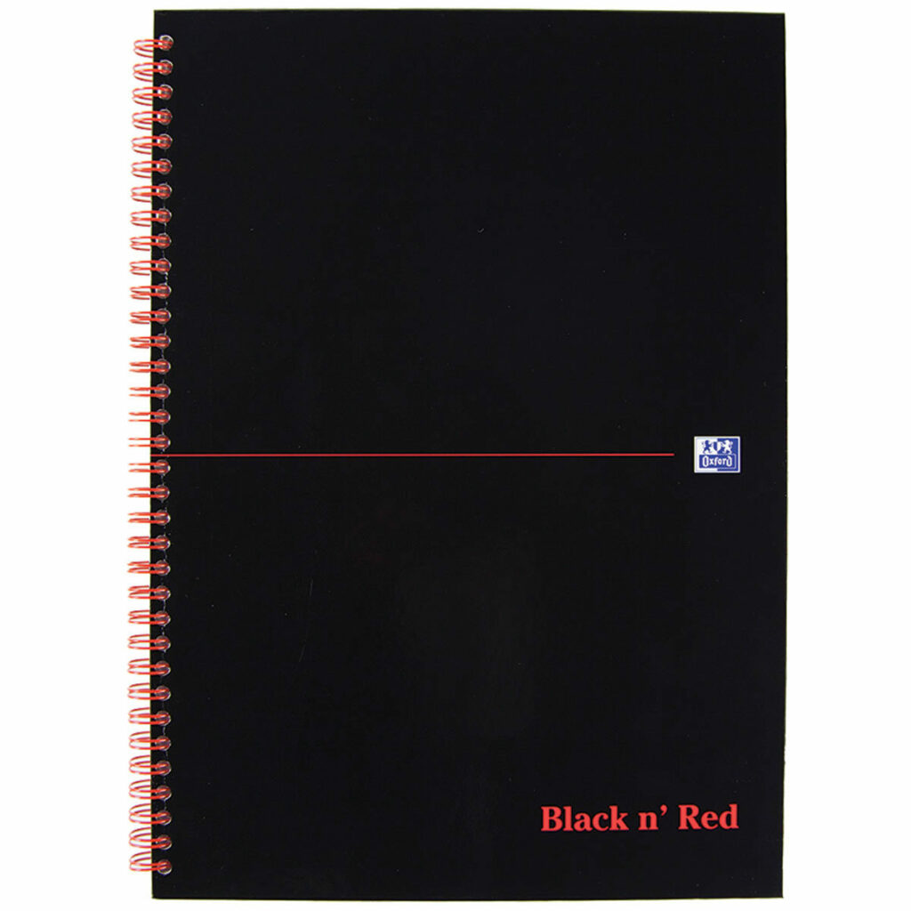 A4 Black & Red Wirebound Notepad